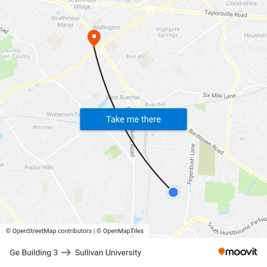 Ge Building 3 to Sullivan University map