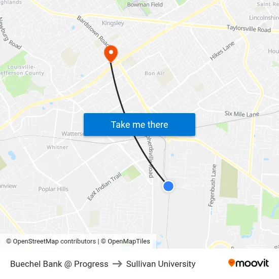 Buechel Bank @ Progress to Sullivan University map