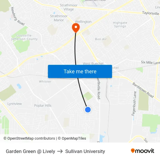 Garden Green @ Lively to Sullivan University map