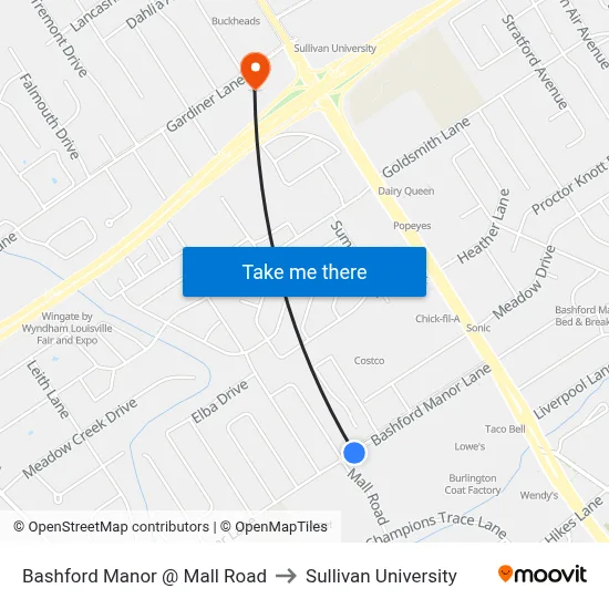 Bashford Manor @ Mall Road to Sullivan University map