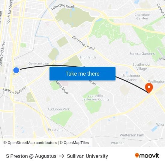 S Preston @ Augustus to Sullivan University map