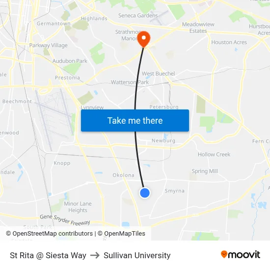 St Rita @ Siesta Way to Sullivan University map