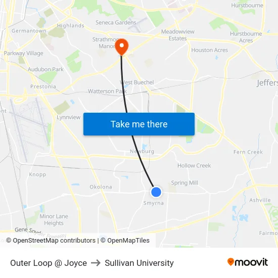 Outer Loop @ Joyce to Sullivan University map