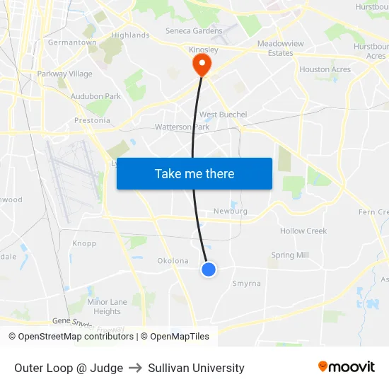 Outer Loop @ Judge to Sullivan University map