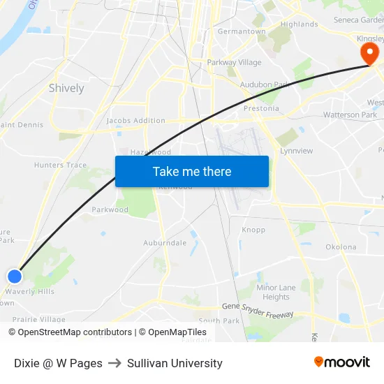 Dixie @ W Pages to Sullivan University map