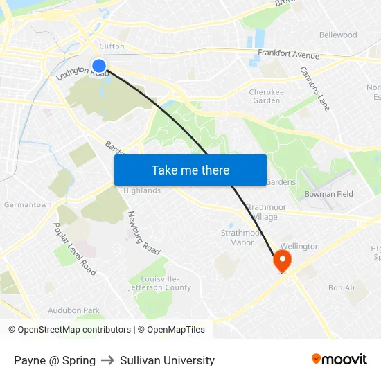 Payne @ Spring to Sullivan University map
