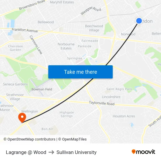 Lagrange @ Wood to Sullivan University map