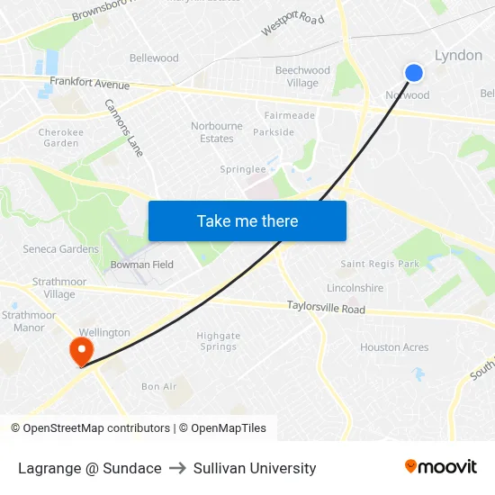 Lagrange @ Sundace to Sullivan University map