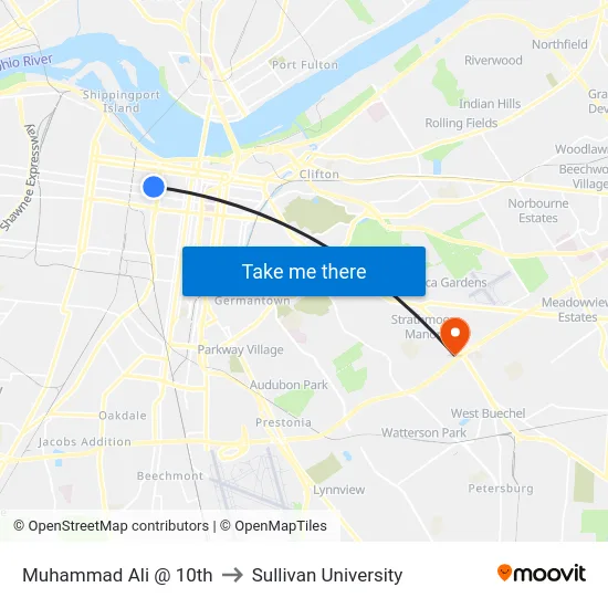Muhammad Ali @ 10th to Sullivan University map