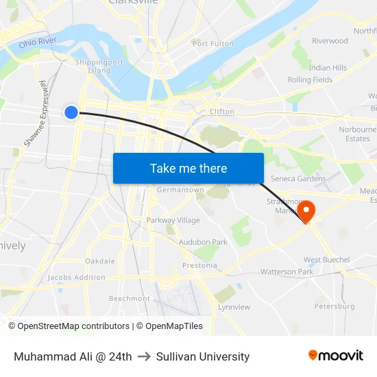 Muhammad Ali @ 24th to Sullivan University map