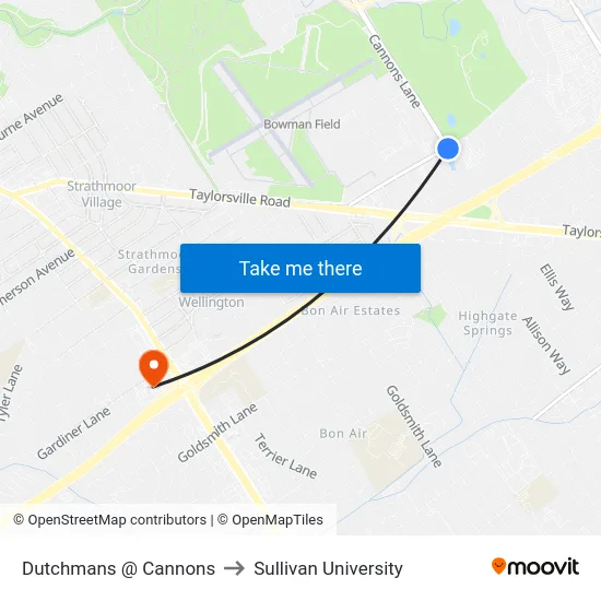 Dutchmans @ Cannons to Sullivan University map