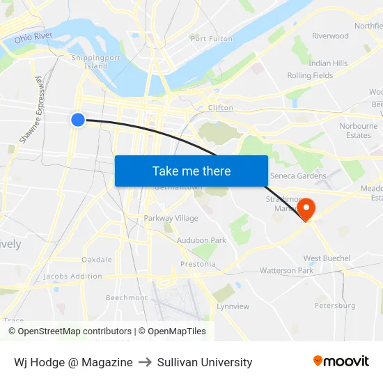 Wj Hodge @ Magazine to Sullivan University map
