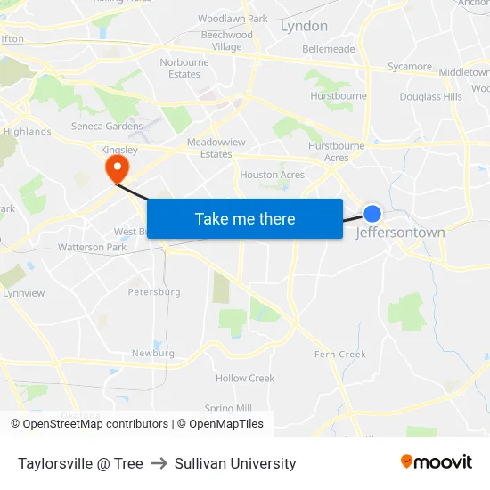 Taylorsville @ Tree to Sullivan University map