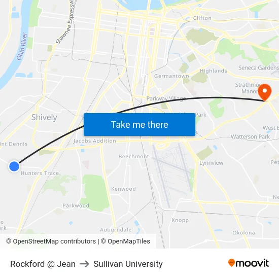 Rockford @ Jean to Sullivan University map