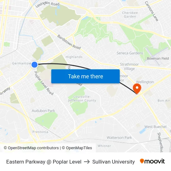Eastern Parkway @ Poplar Level to Sullivan University map