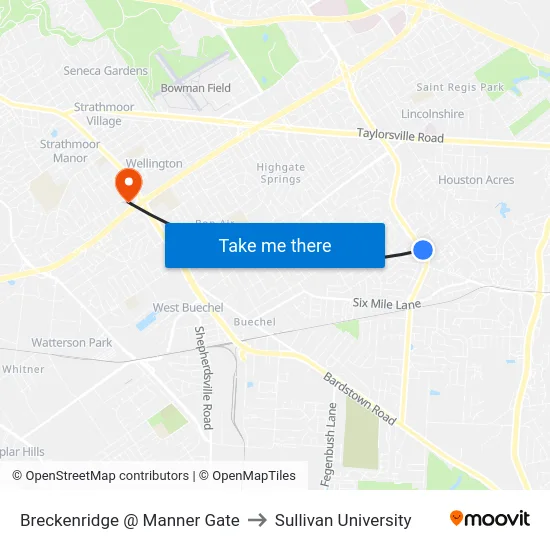 Breckenridge @ Manner Gate to Sullivan University map