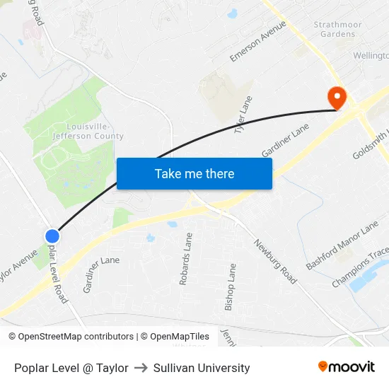 Poplar Level @ Taylor to Sullivan University map
