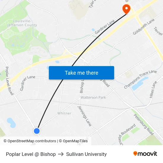 Poplar Level @ Bishop to Sullivan University map