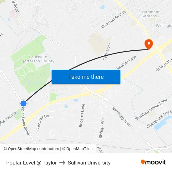 Poplar Level @ Taylor to Sullivan University map