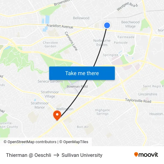 Thierman @ Oeschli to Sullivan University map
