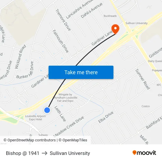 Bishop @ 1941 to Sullivan University map