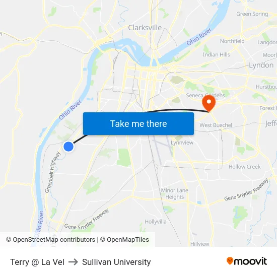 Terry @ La Vel to Sullivan University map