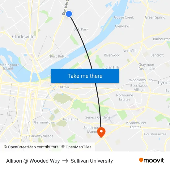 Allison @ Wooded Way to Sullivan University map
