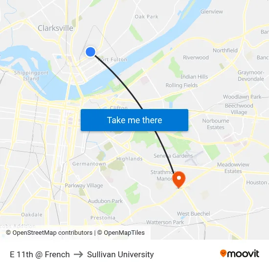E 11th @ French to Sullivan University map