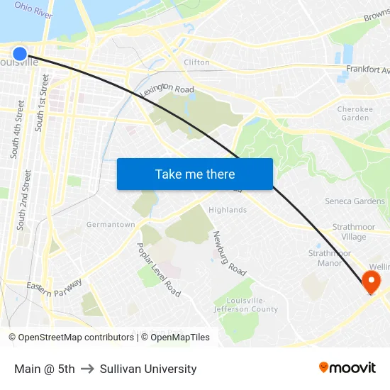 Main @ 5th to Sullivan University map