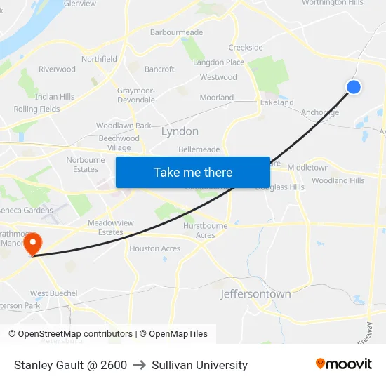 Stanley Gault @ 2600 to Sullivan University map