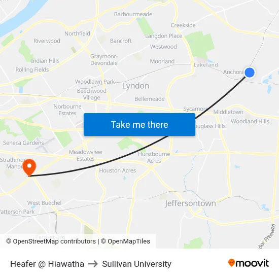 Heafer @ Hiawatha to Sullivan University map