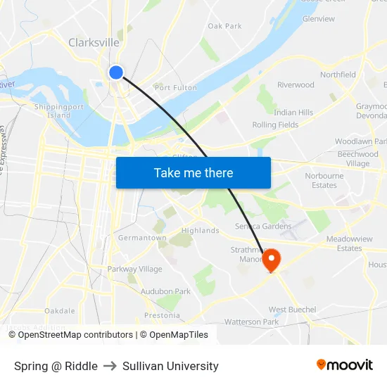 Spring @ Riddle to Sullivan University map