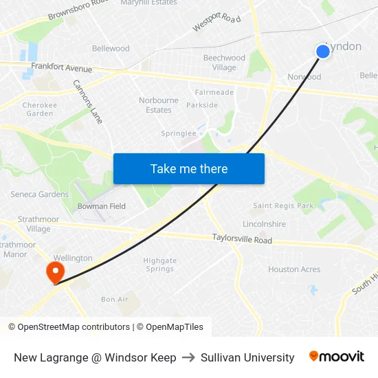 New Lagrange @  Windsor Keep to Sullivan University map