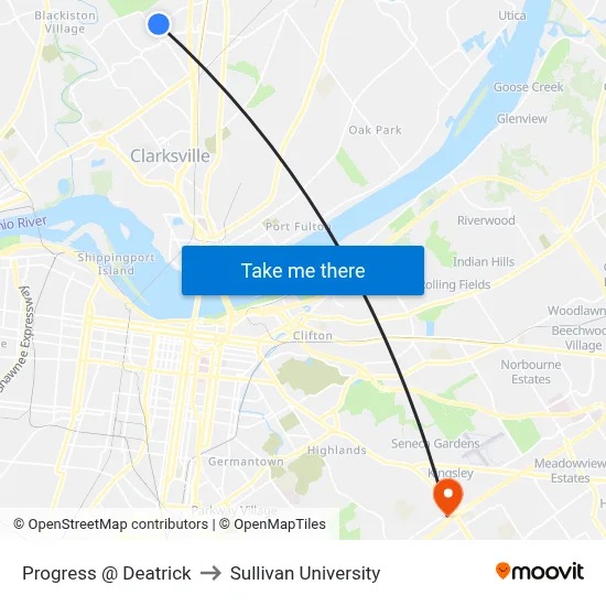 Progress @ Deatrick to Sullivan University map