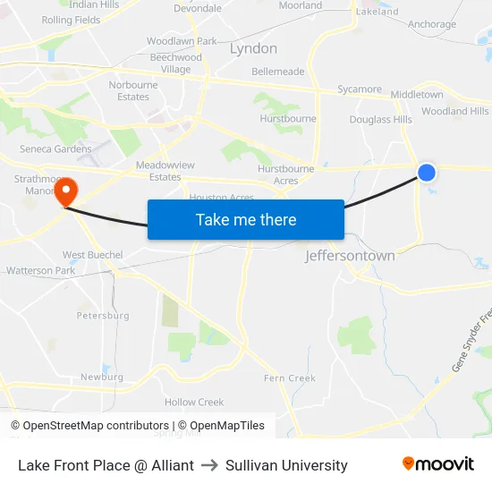 Lake Front Place @ Alliant to Sullivan University map