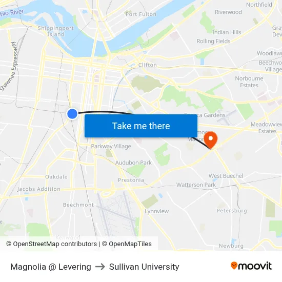 Magnolia @ Levering to Sullivan University map