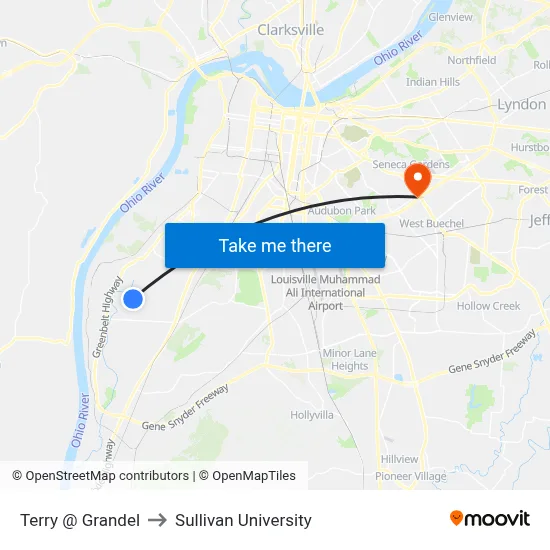 Terry @ Grandel to Sullivan University map