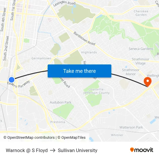 Warnock @ S Floyd to Sullivan University map