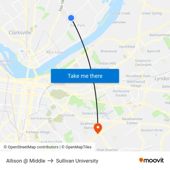 Allison @ Middle to Sullivan University map