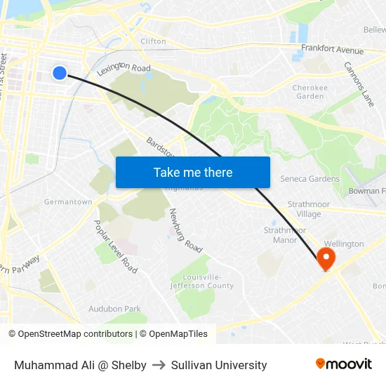 Muhammad Ali @ Shelby to Sullivan University map