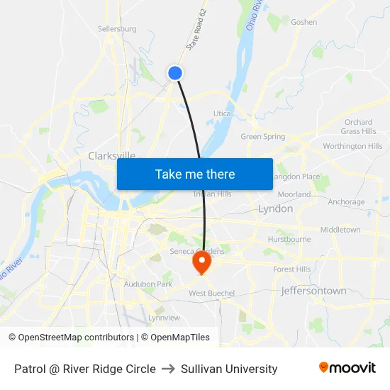 Patrol @ River Ridge Circle to Sullivan University map