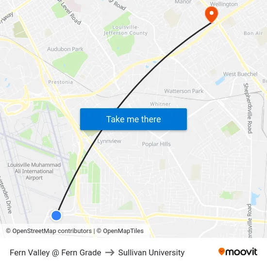 Fern Valley @ Fern Grade to Sullivan University map