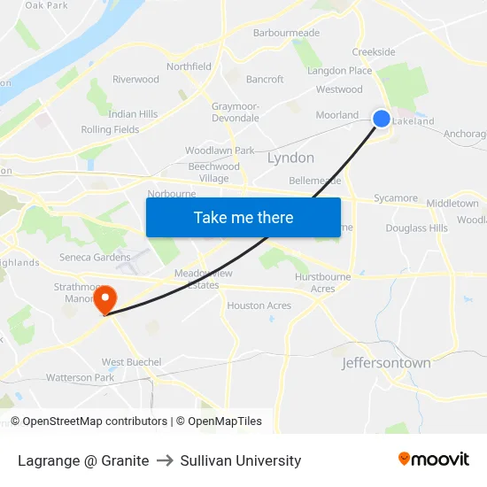 Lagrange @ Granite to Sullivan University map