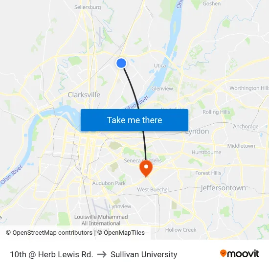 10th @ Herb Lewis Rd. to Sullivan University map