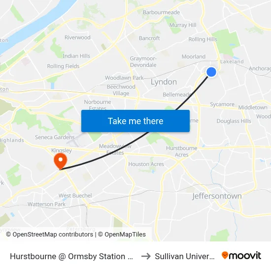 Hurstbourne @ Ormsby Station Road to Sullivan University map