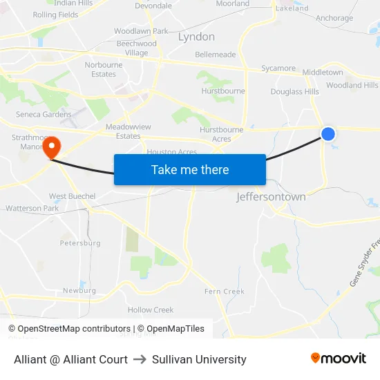 Alliant @ Alliant Court to Sullivan University map