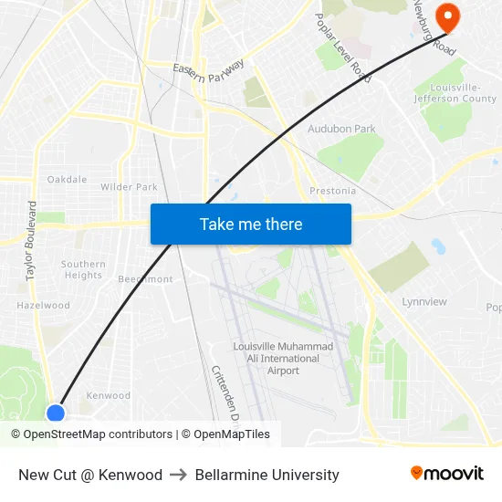 New Cut @ Kenwood to Bellarmine University map