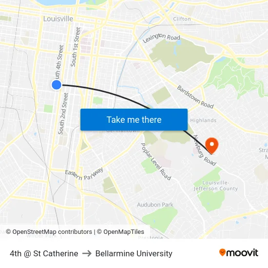 4th @ St Catherine to Bellarmine University map