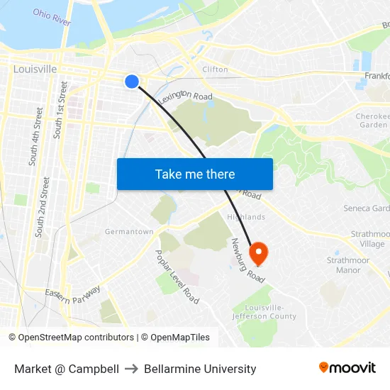 Market @ Campbell to Bellarmine University map