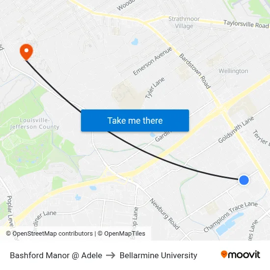 Bashford Manor @ Adele to Bellarmine University map